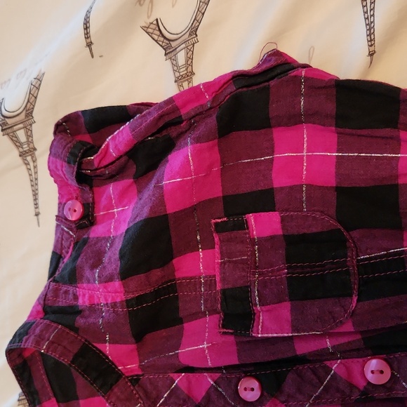 Faded Glory Checked top Black and dark pink - Picture 4 of 4